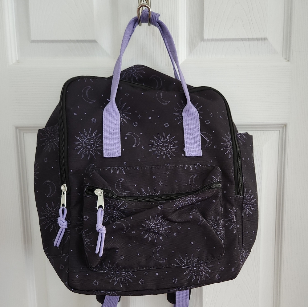 NWT Target Backpack - Black/ Purple - Sun/ Moon